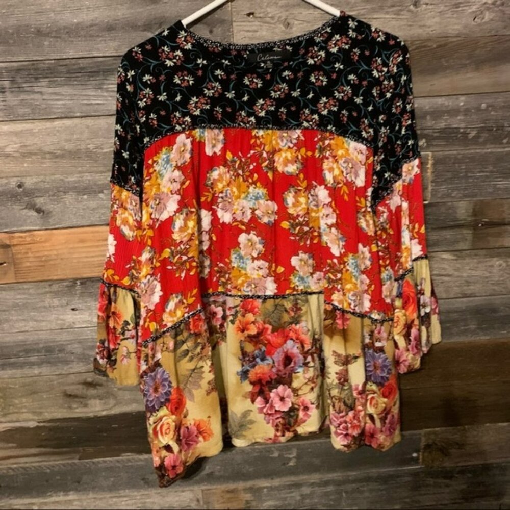 Caleaas XL Floral Shirt with Bell Sleeves